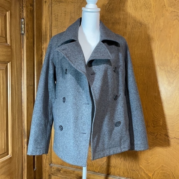 American Eagle Outfitters Gray Wool Pea Coat- EUC - Picture 2 of 9